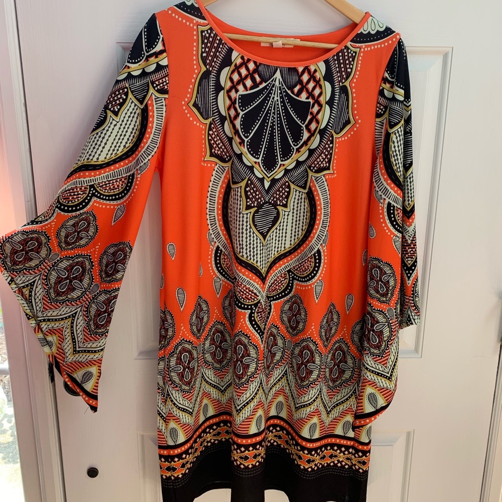 Black and orange dress